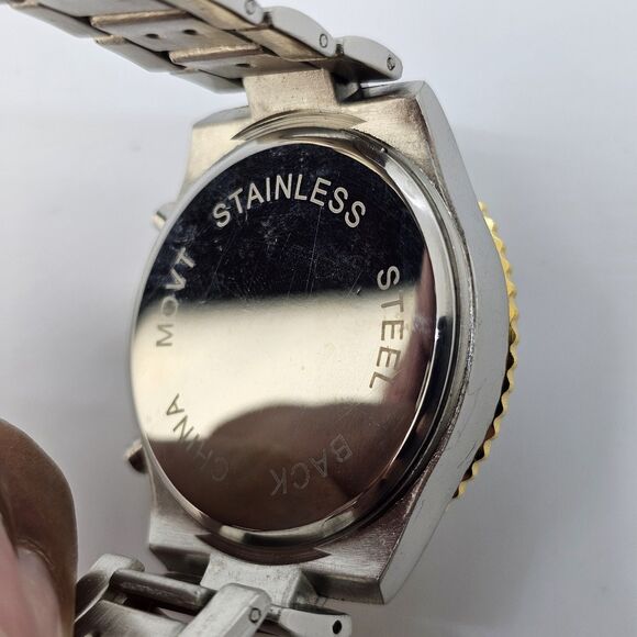 Classique 40MM Two Tone Quartz Analog Men's Fashion Watch 7.5" Wrist New Battery - Picture 6 of 12